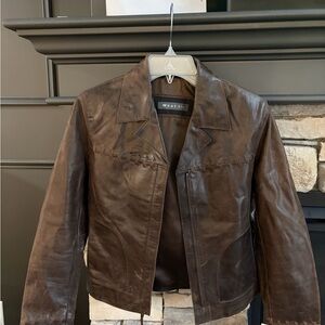 Vintage Women's Brown Leather Jacket